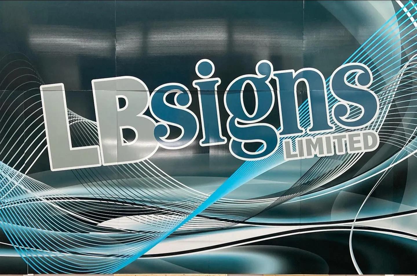 Custom LB Signs wallpaper installation